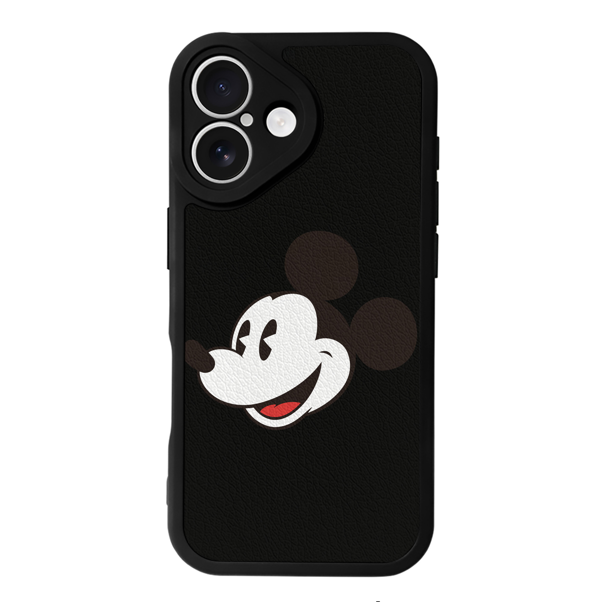 （画像用） ミッキーマウス Mickey Mouse 【iPhone 16シリーズ対応】シリコンスマホケース（レザー調） 材質：シリコン
